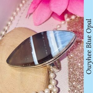 Dazzling Owyhee Blue Opal Gemstone Handmade Ring
